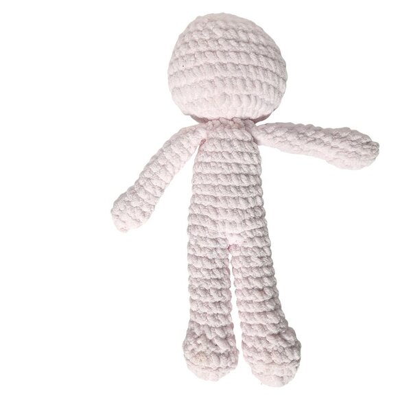 Handmade Pink Crochet Stuffed Doll Plush Toy 15.5" - Picture 2 of 2